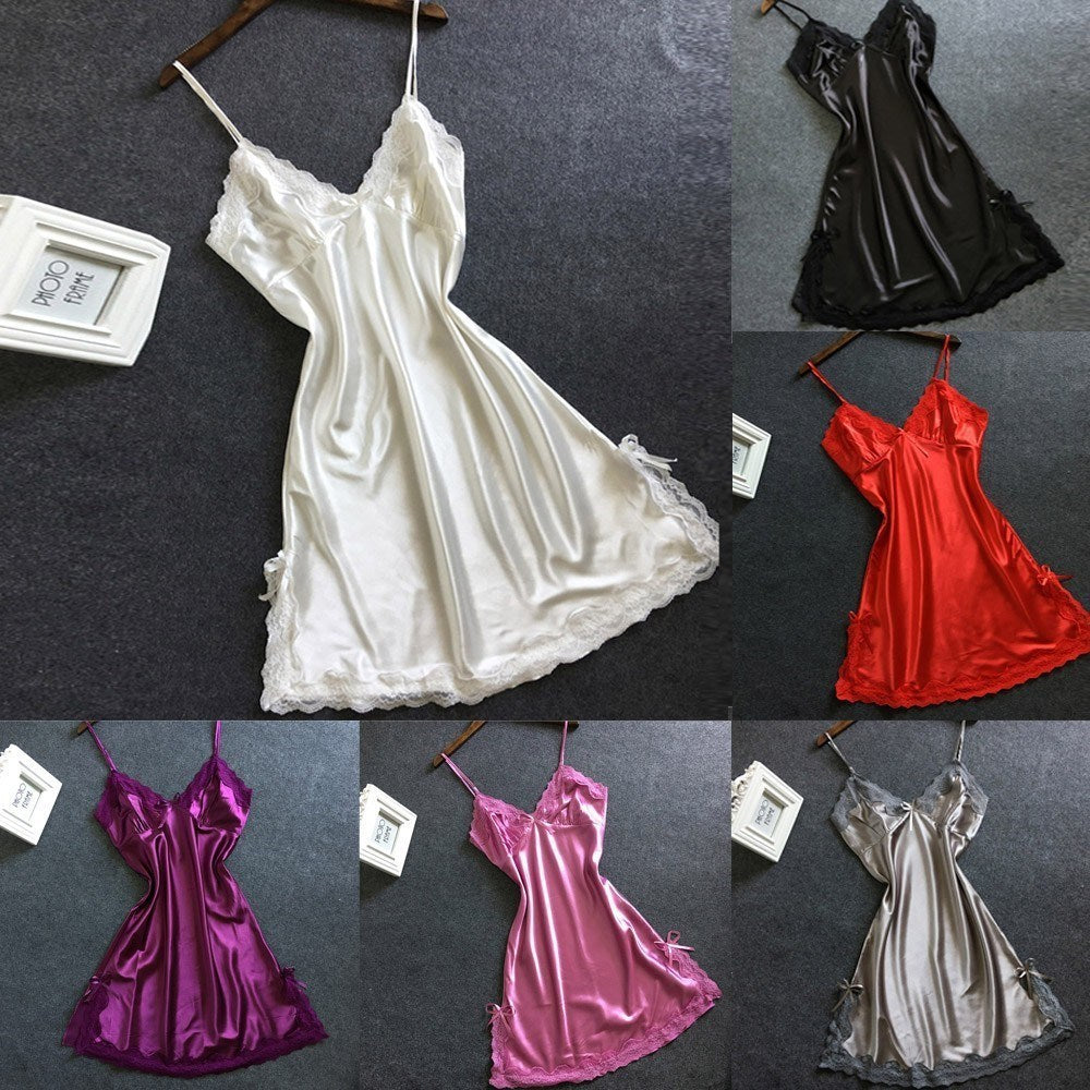 Lencería Camisón de seda Vestido de dormir Ropa de noche