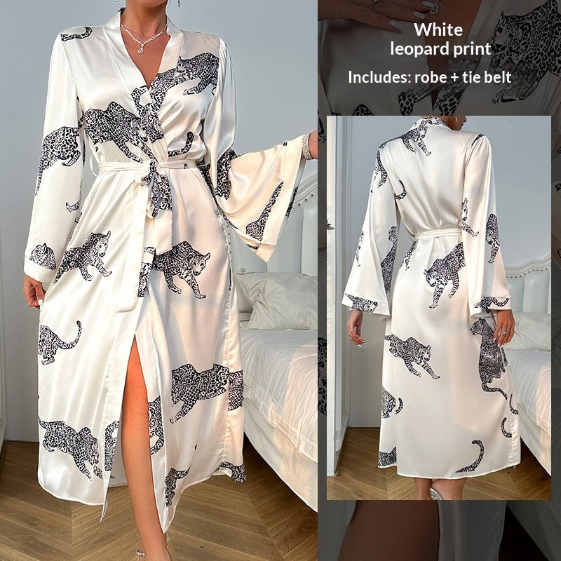 Heavenly Touch Long Satin Bathrobe