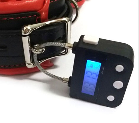 Esposas Fetichistas con Bloqueo de Tiempo Mordaza Temporizador Electrónico BDSM Bondage Restricciones Castidad Juguetes para Parejas Juego para Adultos Candado de Bondage