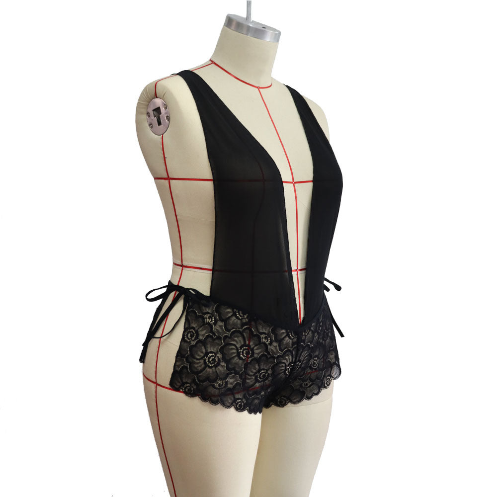 Encantador camisón de una pieza talla grande sexy