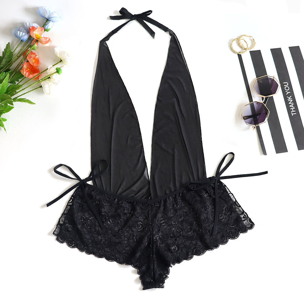Encantador camisón de una pieza talla grande sexy