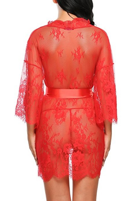 Openwork lace cardigan long-sleeved lingerie