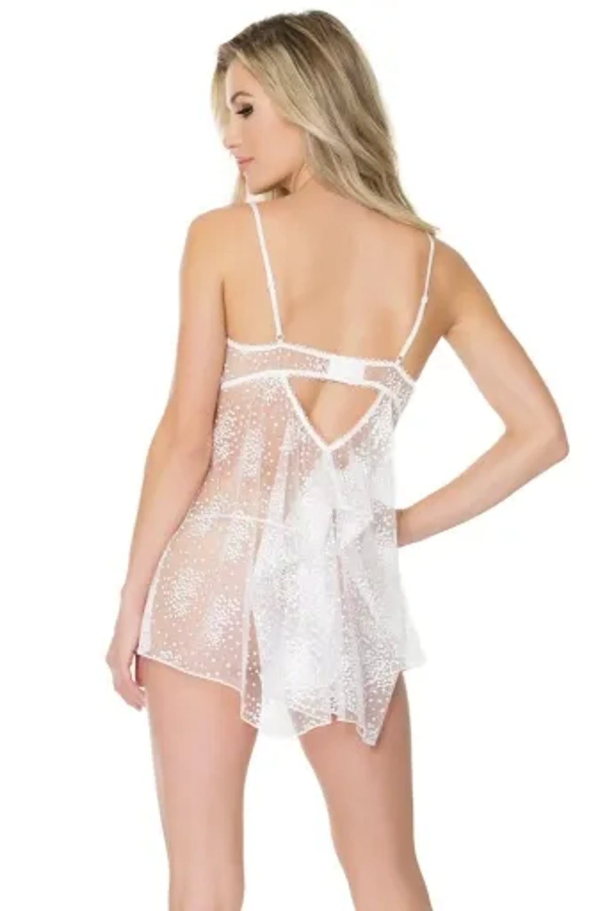 Coquette Babydoll And G-String - Color: White | Pack Of: 1 | Style: Clothing