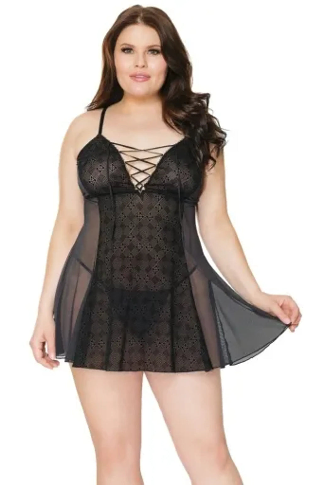 Coquette Chemise - Color: Black | Pack Of: 1 | Style: Clothing