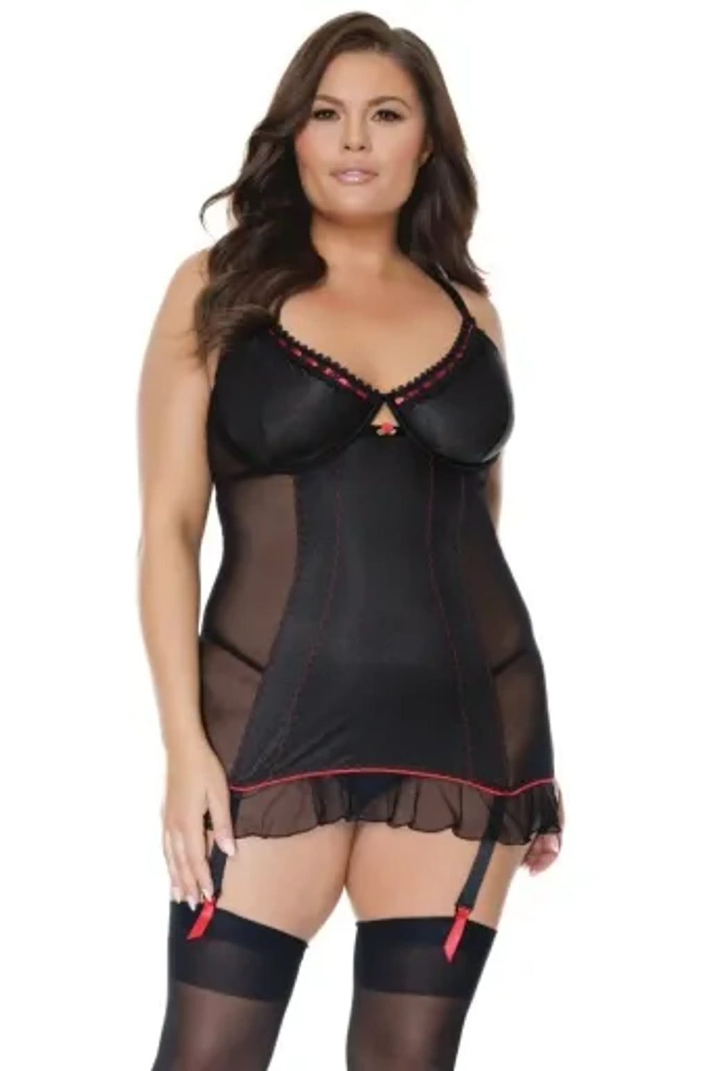 Coquette Chemise - Color: Black | Pack Of: 1 | Style: Clothing