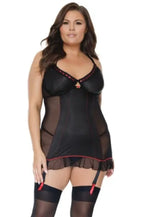 Coquette Chemise - Color: Black | Pack Of: 1 | Style: Clothing
