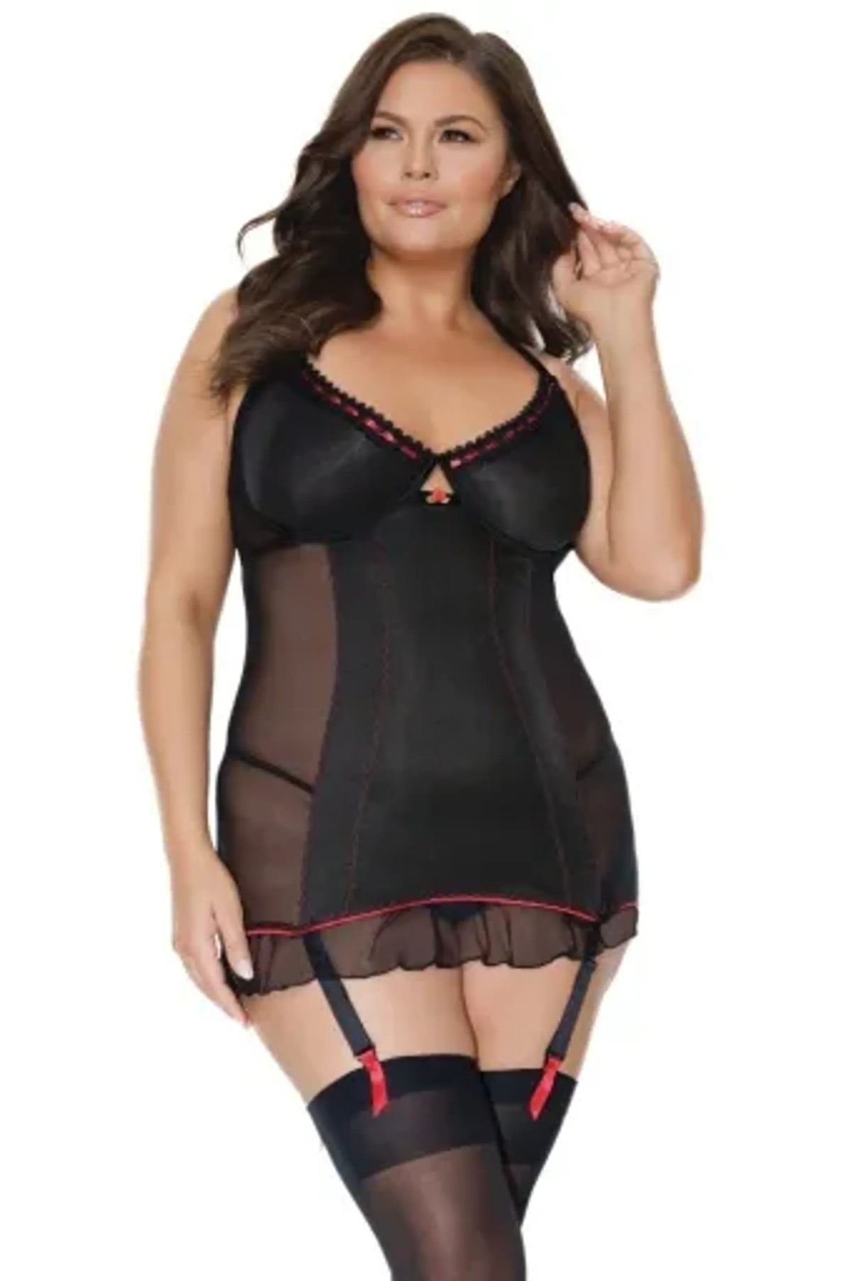 Coquette Chemise - Color: Black | Pack Of: 1 | Style: Clothing