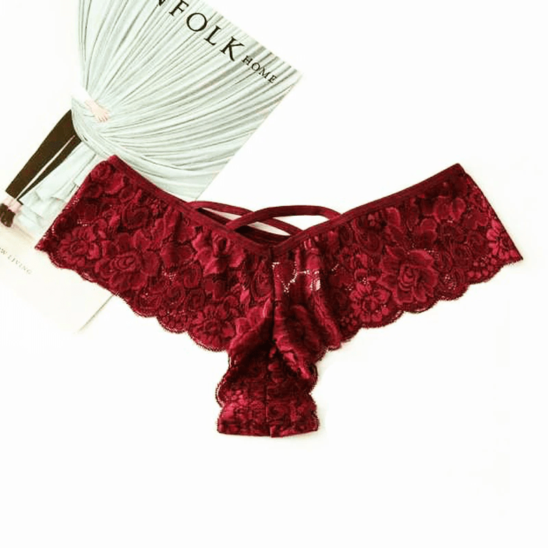 4 Pack Women Sexy Lace Underwear Lingerie Panties G-String Brief Thong - Xweetdreamx Puce GaiaTech AccessoriesPuce GaiaXweetdreamx