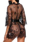Openwork lace cardigan long-sleeved lingerie