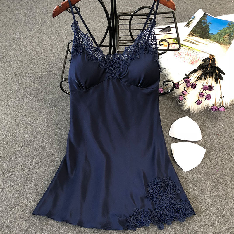 Satin Chiffon Silk Sling Korean Sexy Thin Pajamas