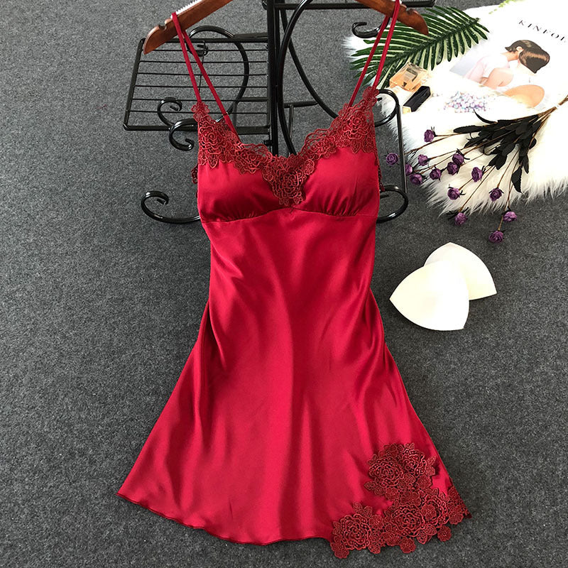 Satin Chiffon Silk Sling Korean Sexy Thin Pajamas