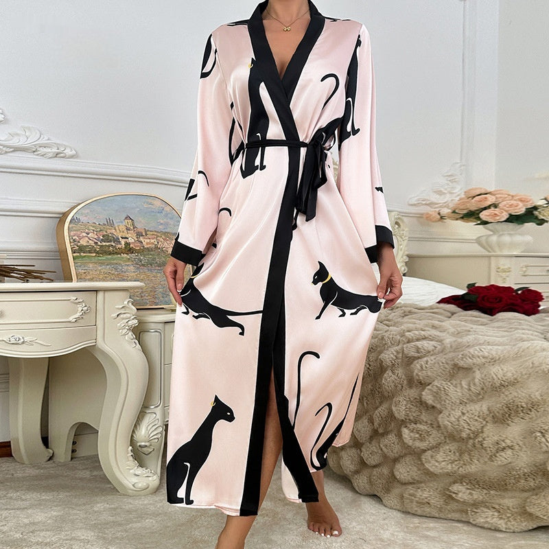 Heavenly Touch Long Satin Bathrobe