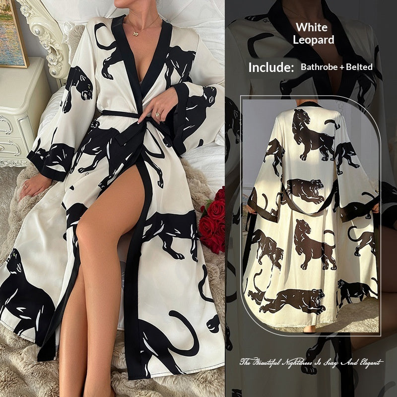 Heavenly Touch Long Satin Bathrobe