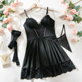 Sexy Maid Lace Lingerie Three-piece Set