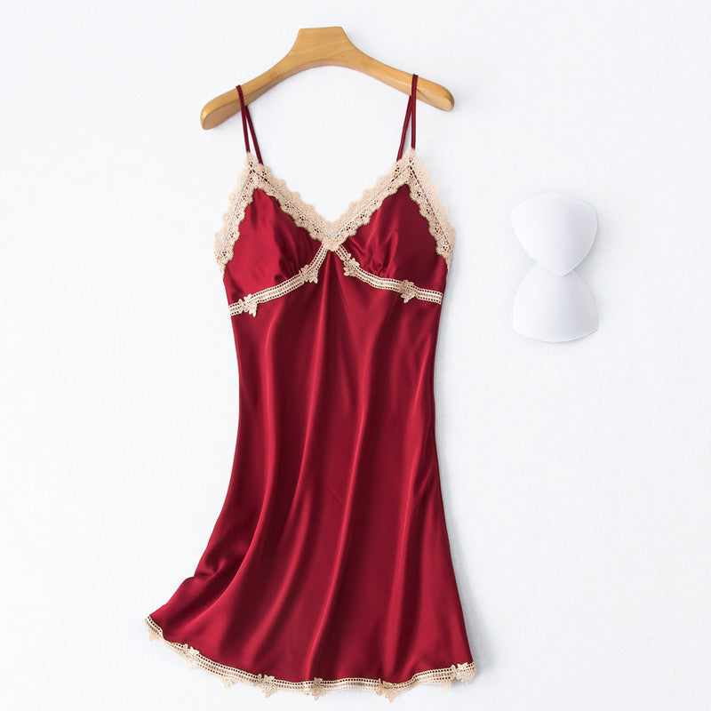 Satin Chiffon Silk Sling Korean Sexy Thin Pajamas