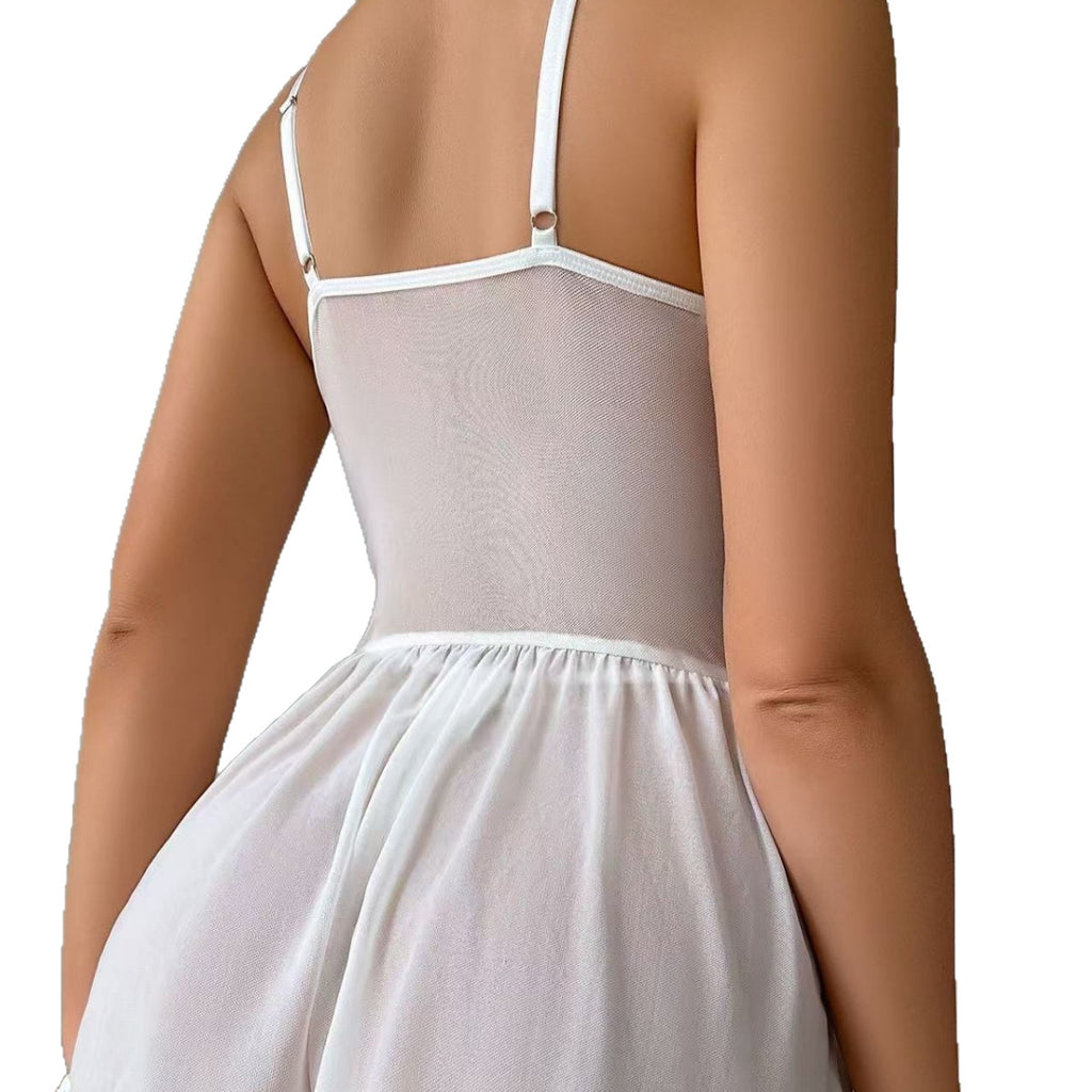 Ravishing Plus Size Sexy Lace Sheer Nightgown and Thong Lingerie Set