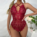 Irresistible Scarlet Lace Lingerie with Flirty Suspenders