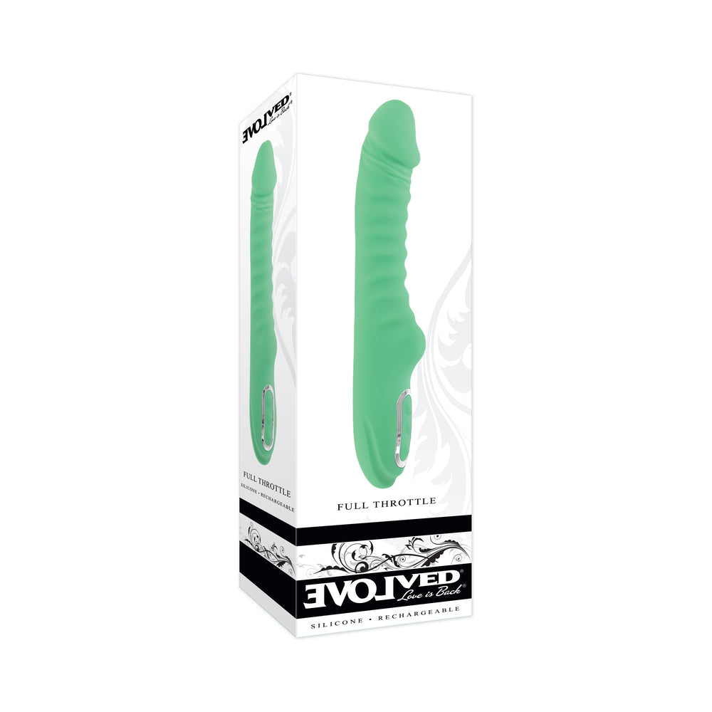 Evolved Full Throttle Rechargeable Warming Vibrator Silicone Mint