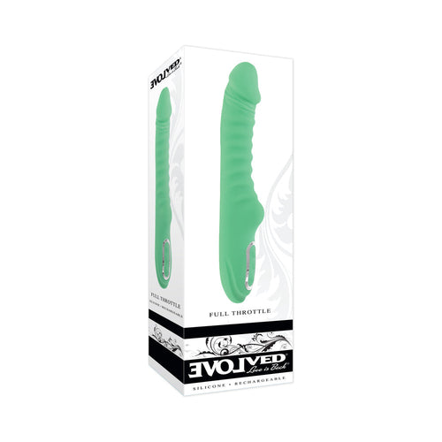Evolved Full Throttle Rechargeable Warming Vibrator Silicone Mint