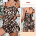 Timeless Satin Print Suspender Pajamas Set