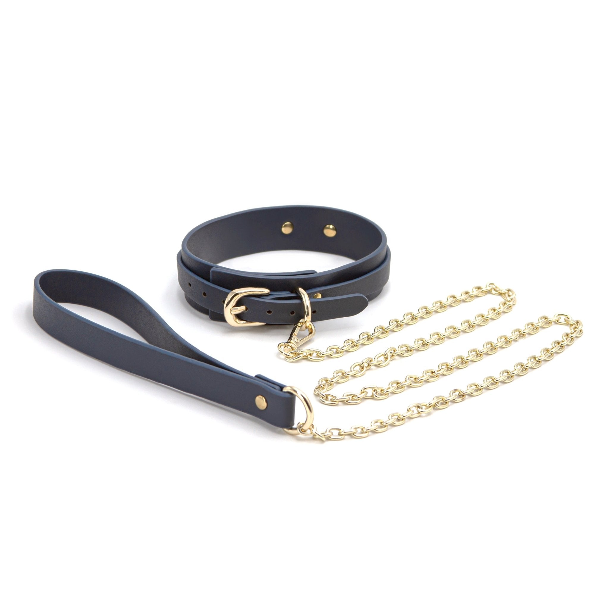 Bondage Couture - Collar and Leash - Blue - Xweetdreamx Viridian LetoAccessoriesViridian LetoXweetdreamx