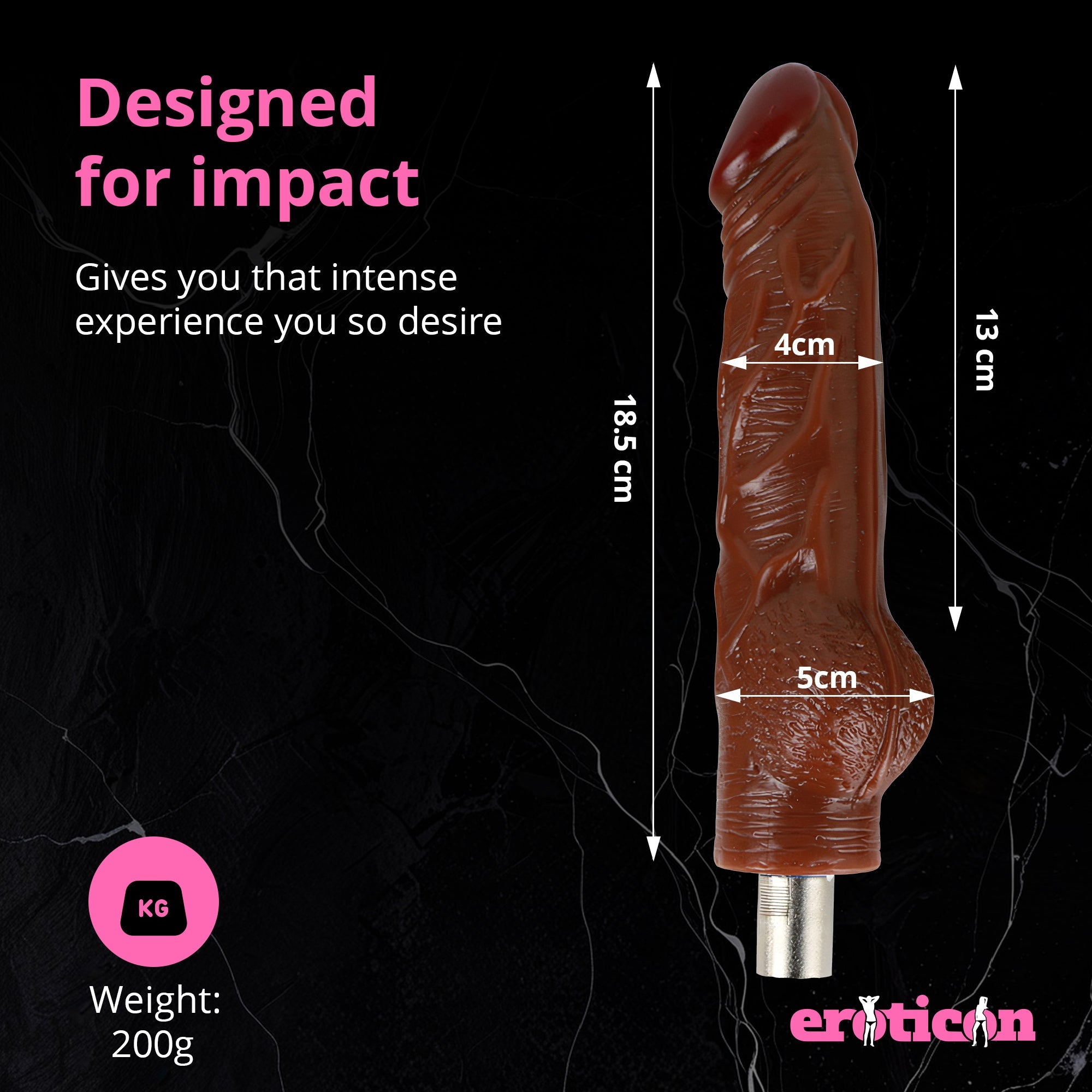 Brown Dildo 18.5cm Long - 3XLR attachment - Xweetdreamx Blush HeraAdultsBlush HeraXweetdreamx