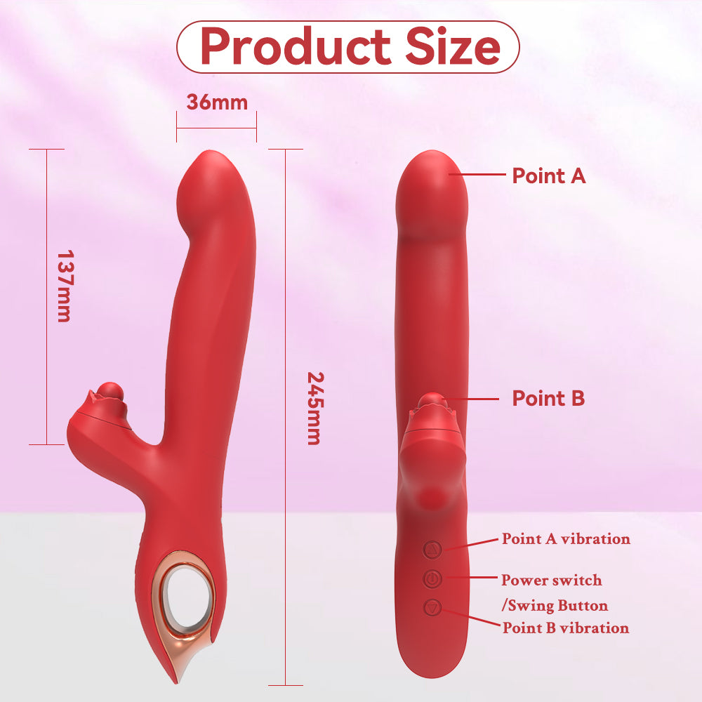 Tempting Triple Stimulator Deep Tissue Massager With 10 Vibration 5 Swinging Modes