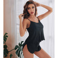 Yaoting New Home Conjunto de pijama de satén con camisola para mujer