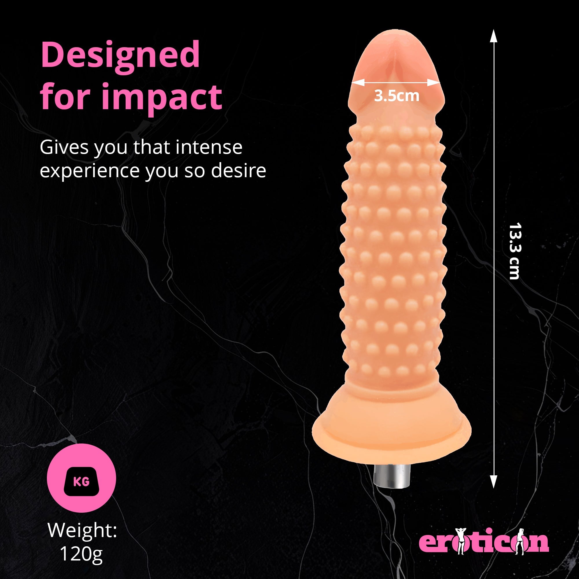 Dildo 13.3cm Long - With Ribbing - 3XLR attachment - Xweetdreamx Blush HeraAdultsBlush HeraXweetdreamx