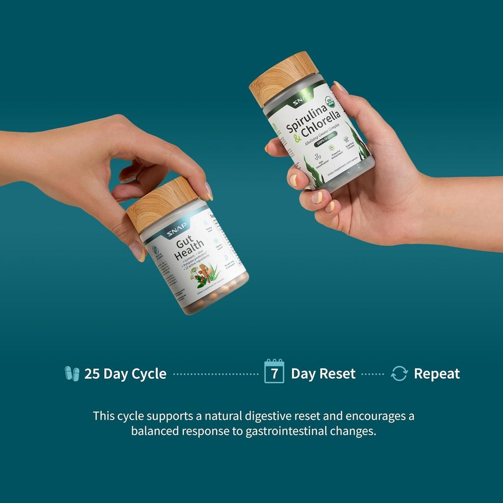 Snap Supplements Gut Health & Organic Spirulina Chlorella
