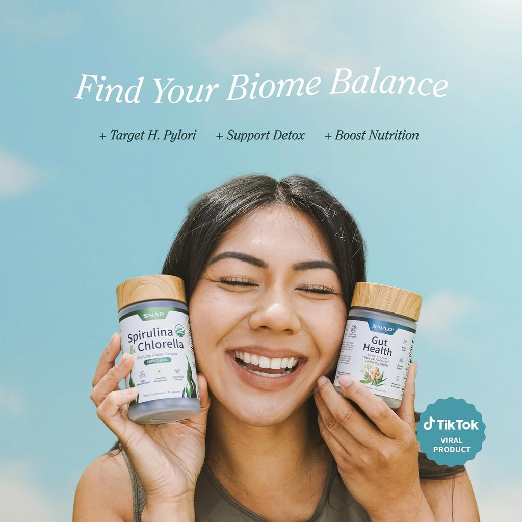 Snap Supplements Gut Health & Organic Spirulina Chlorella