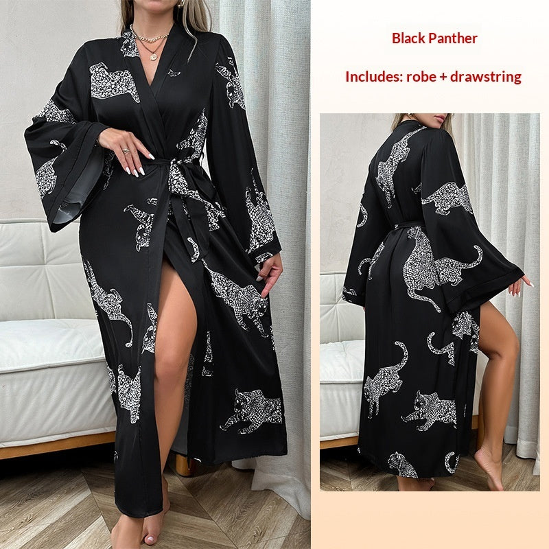 Heavenly Touch Long Satin Bathrobe