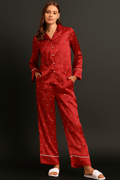 Elegant Red Satin Pajama Set with Polka Dots for Ultimate Comfort - Xweetdreamx Ultramarine SeleneWomen's ClothingUltramarine SeleneXweetdreamx