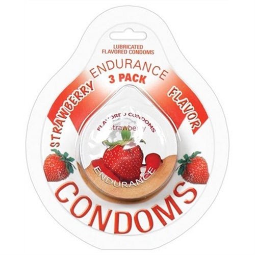 Endurance Condoms - Strawberry - 3 Pack - Xweetdreamx Viridian LetoAccessoriesViridian LetoXweetdreamx