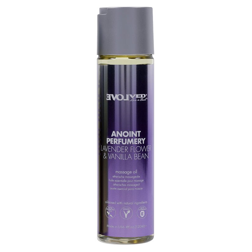 Evolved Anoint Perfumery Massage Oil-Lavender Flower & Vanilla 4oz - Xweetdreamx Brown SootyAdultsBrown SootyXweetdreamx