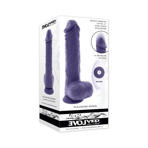 Evolved Pleasure Rider Rechargeable Dildo with Remote Silicone Purple - Xweetdreamx Brown SootyAdultsBrown SootyXweetdreamx