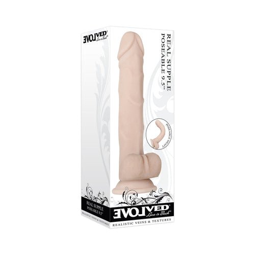 Evolved Real Supple Poseable 9.5 in. Realistic Dildo With Balls Beige - Xweetdreamx Brown SootyAdultsBrown SootyXweetdreamx