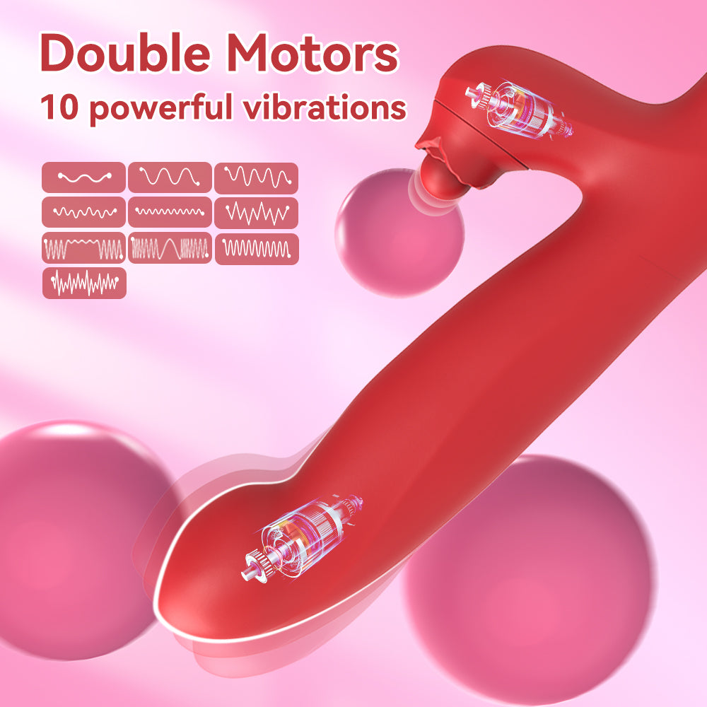 Tentador Masajeador de Tejido Profundo de Triple Estimulación con 10 Modos de Vibración y 5 Modos de Oscilación