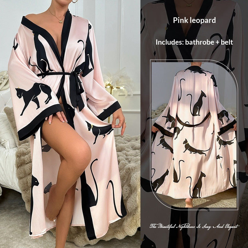 Heavenly Touch Long Satin Bathrobe