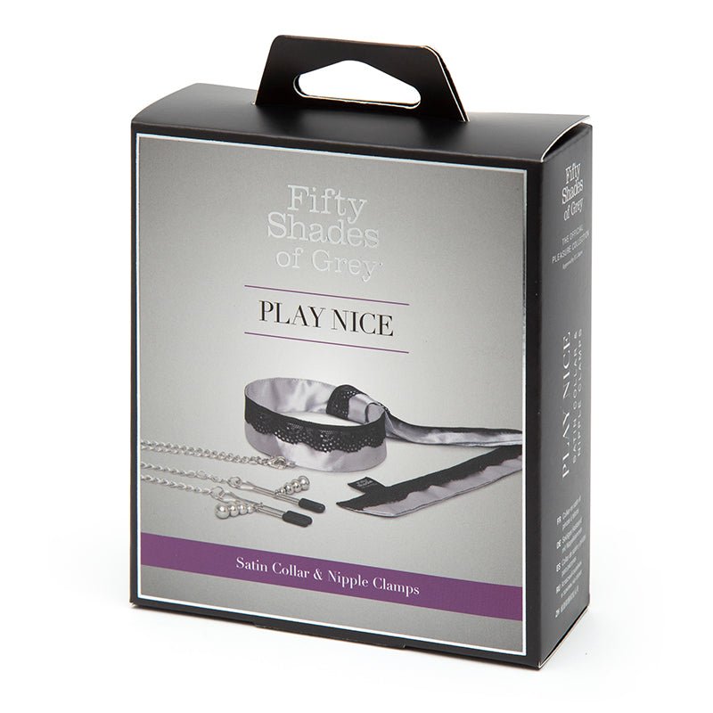 Fifty Shades of Grey Play Nice Satin Collar With Lace Trim & - Xweetdreamx Brown SootyAdultsBrown SootyXweetdreamx