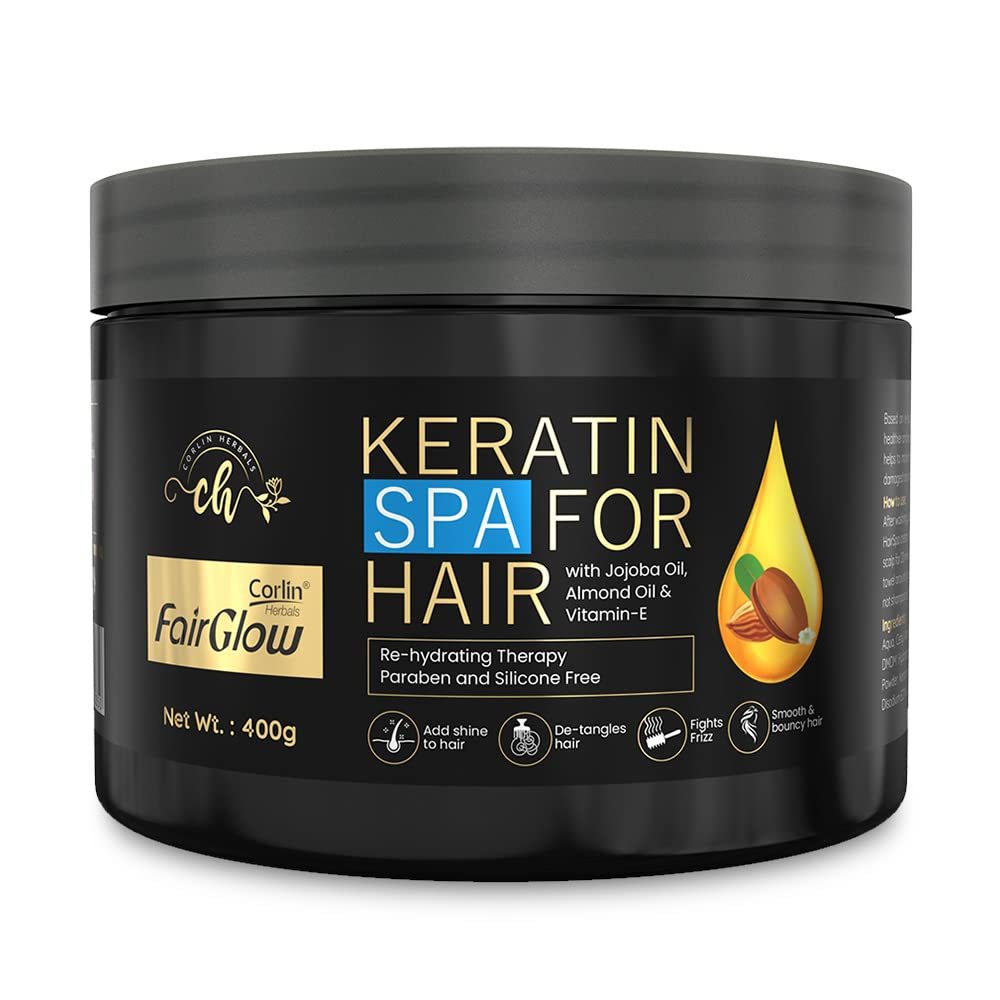 Glow Keratin Hair Spa Cream, 400g | Re-hydrating Therapy for Dry