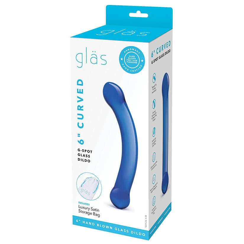 Glas 6" Curved G-spot Dildo-Blue - Xweetdreamx Brown SootyAdultsBrown SootyXweetdreamx