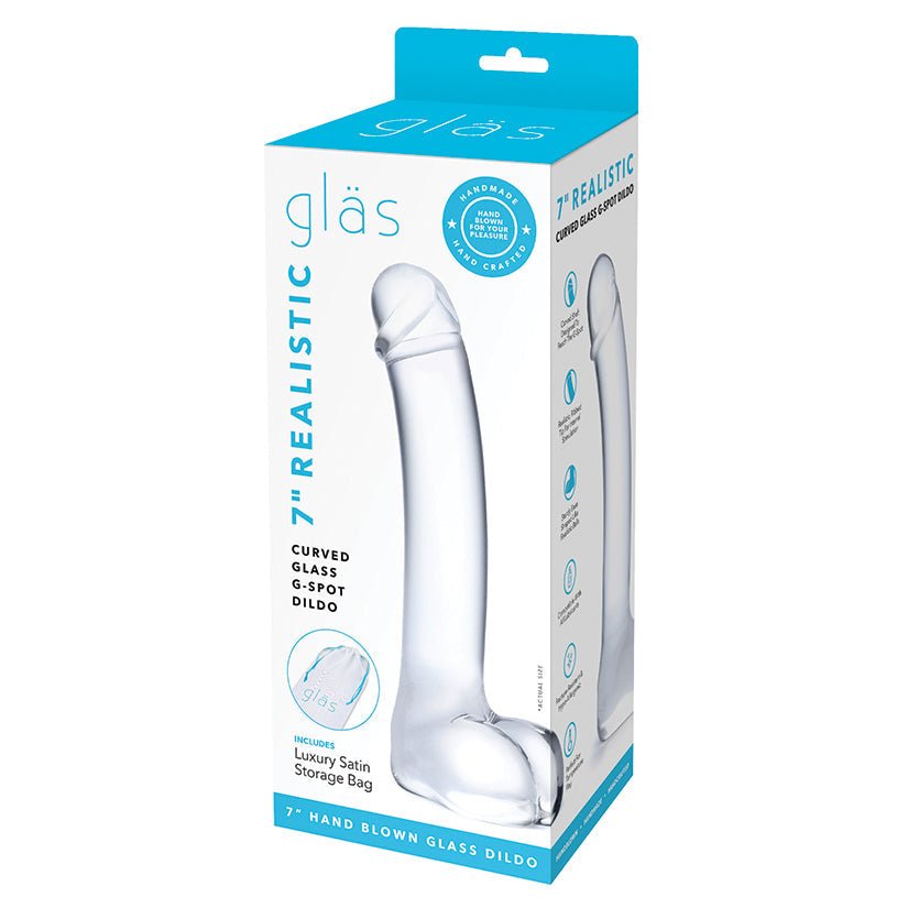 Glas 7" Realistic Curved Glass G-Spot Dildo - Xweetdreamx Brown SootyAdultsBrown SootyXweetdreamx