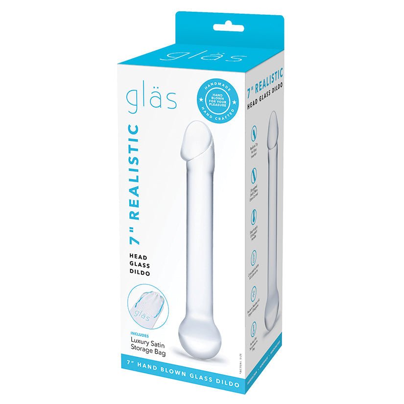 Glas 7" Realistic Head Glass Dildo - Xweetdreamx Brown SootyAdultsBrown SootyXweetdreamx