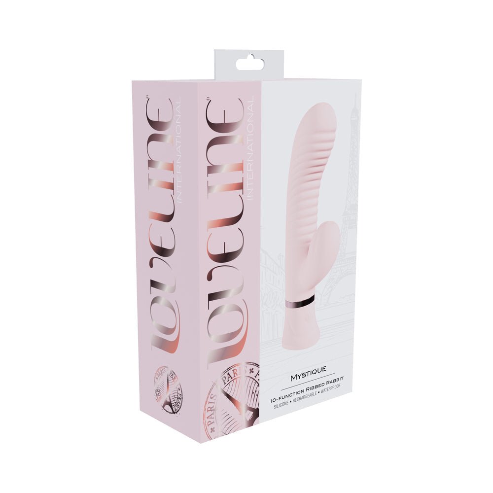 Loveline Mystique Rechargeable Silicone Ribbed Rabbit Vibrator Pink - Xweetdreamx Brown SootyAdultsBrown SootyXweetdreamx