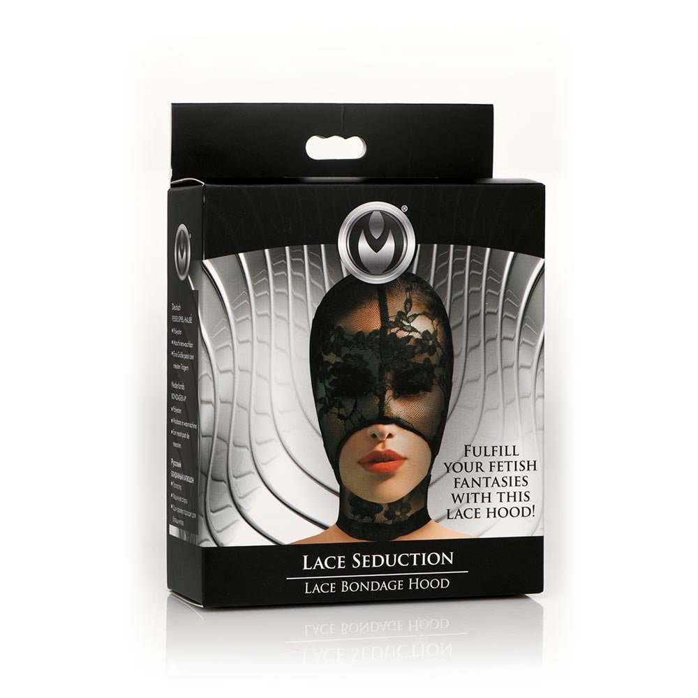 Master Series Lace Seduction Bondage Hood - Xweetdreamx Brown SootyAdultsBrown SootyXweetdreamx