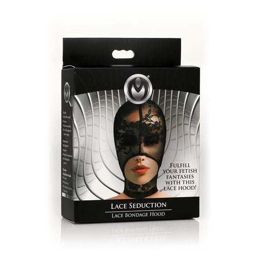 Master Series Lace Seduction Bondage Hood - Xweetdreamx Brown SootyAdultsBrown SootyXweetdreamx
