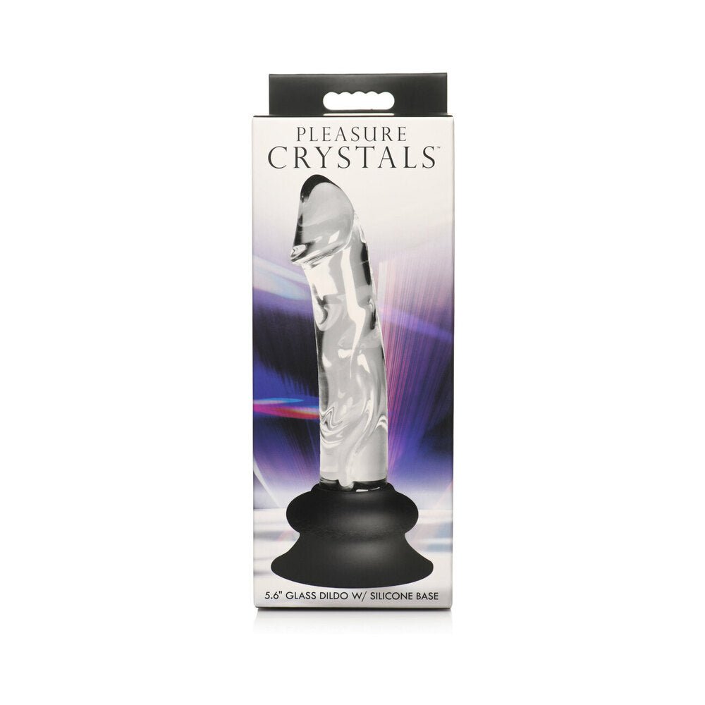 Pleasure Crystals 5.6 in. Glass Dildo with Silicone Base - Xweetdreamx Brown SootyAdultsBrown SootyXweetdreamx