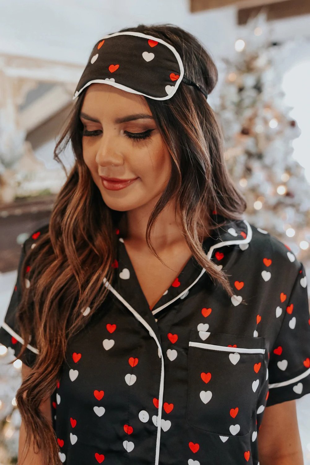Print Satin Short Sleeve Shirt and Shorts Pajama Set - Xweetdreamx JadeWomen's ClothingJadeXweetdreamx