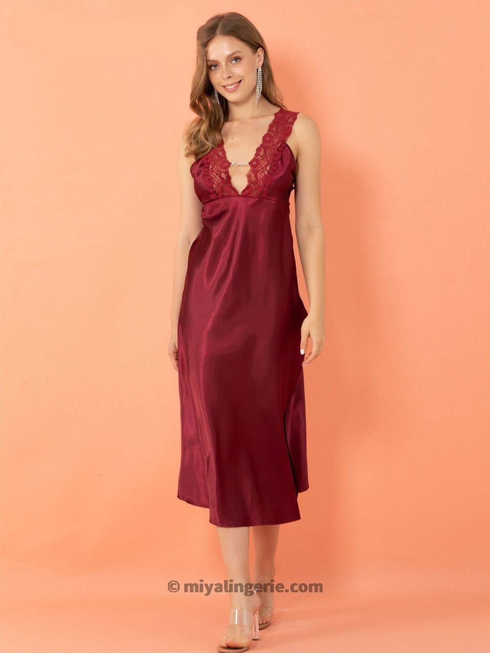 Red High Slit Dress Nightie - Xweetdreamx Harlequin IcarusWomen's ClothingHarlequin IcarusXweetdreamx